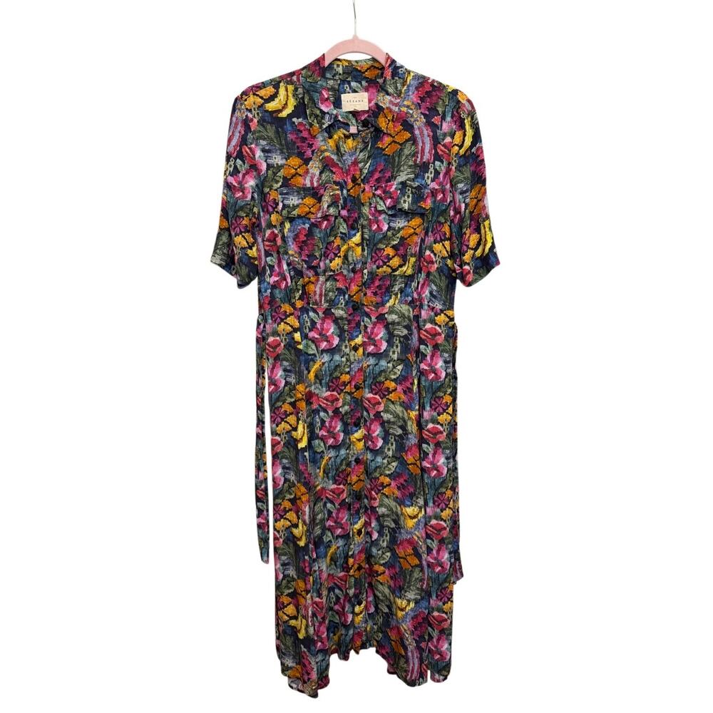 Sezane Laurette Dress Floral Multicolor Print Parisian Feminine Size 38 Medium - Picture 14 of 16